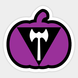 Halloween Pumpkin LGBT Flag Labrys Lesbian Sticker